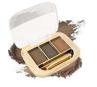 Eyebrow Powder Kit - 3-Color Tinted Brow Palette with Brush, Long-Lasting & Waterproof, Natural Shades for All Skin Tones, Multi-Use for Filling, Sculpting & Eyeshadow(#01)