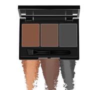 Eyebrow Powder Palette with Brush and Mirror, Natural Brow Tint Kit for Defining and Sculpting Brows(Milk Chocolate+Terracotta+ Charcoal)