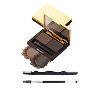 Eyebrow Powder Set, 2 Colour Waterproof Makeup Palette, Eyebrow Dyeing, Long Lasting Natural Brown/Grey Eyebrow Powder Make-Up, Eyeshadow Gift for Women, With Mirror Brush & Razor Set 02
