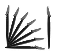 Eyebrow Razor Shapers, Pack of 8, Black Precision Facial Hair | Dermaplaning Tool, Face & Brow Shaping, Compact Design, Reusable Handle, Unisex Use