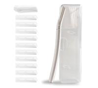 Eyebrow Razor with 10 Stainless Steel Blades and Portable Case. Women's Face Razor Made of Anti-Rust Alloys, Elegant and Durable, Sharpened Razor in Silver