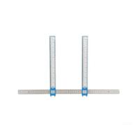 Eyebrow Ruler Precision Measuring Tool for Symmetry - Stainless Steel Face Line for Makeup & Microblading - Contour Measurement Eyebrow Shape 51 x 31 cm (Blue)