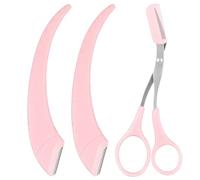 Eyebrow Scissors, 2-in-1 Eyebrow Trimmer Kit with Comb & 2 Razors for Precise Shaping, Stainless Steel Brow Grooming Tools for Women & Men, Décorations du Nouvel an