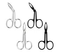 Eyebrow Scissors for Women, 4PCS Stainless Steel Eyebrow Tweezers with Straight Tip and Slanted Tip for Facial Hair Care and Grooming