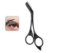 Eyebrow Scissors Trimmer, Black Eyebrow Scissors with Comb, Metal Brow Shaper, Non-Slip Precision Trimmer Professional Grooming Scissorss, for Women Men, Suitable for Home, Travel and Salon Use