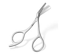 Eyebrow Scissors with Comb, Metal Brow Shaper Silver Tool for Eyebrow Trimming and Shaping, Designed for Home Travel Application Brow Care and Maintenance, Facial Care Daily Upkeep