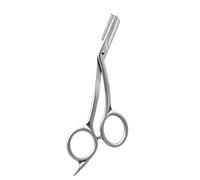 Eyebrow Scissors with Comb, Stainless Steel Eyebrow Scissors for Women Men | Precision Brow Scissors, Eyebrow Trimmer Scissors, Facial Hair Grooming Tool for Shaping Brows, Mustache and Lashes - Silver