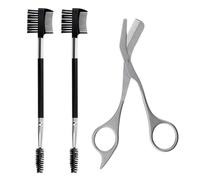 Eyebrow Scissors with Comb - Stainless Steel Eyebrow Trimmer for Women and Men, Precision Eye Brow Comb Scissors, Sleek Eyebrows Shaping Grooming Kit - Black