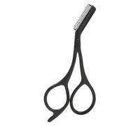 Eyebrow Scissors with Comb - Stainless Steel Eyebrow Trimmer for Women and Men, Precision Eye Brow Comb Scissors, Sl yebrows Shaping Grooming Kit - Black