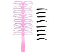 Eyebrow Shaper Stencil | with Handle Reusable Shaping Stamp,8-Style Eye Brow Stencils Shaper Tool - for Women Girls Students Beginners Salon Home Daily Dating Travel Party