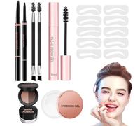Eyebrow shaping tool, Brow stamp stencil kit, Stencil Precision Kit, Lightweight Long Lasting Formula, Natural Finish Eyebrow Styling, Black, for Effortless Shaping, Makeup