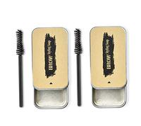 Eyebrow Soap Wild Eyebrow Styling Shaping Wax Colorless Waterproof Natural Cream Wax Brow Adjustment Gel with Brush 2PCS