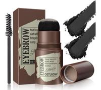 Eyebrow Stamp and Eyebrow Stencil Kit, Eye Brow Stencil Kit for Beginners 24 Reusable and Washable Eyebrow Kit, Brow Stencil and Stamp Kit Smudge-Proof & Long-lasting & Waterproof (Dark Black)