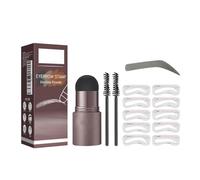 Eyebrow Stamp and Eyebrow Stencil Kit - Eyebrow Stamp Stencil Kit - 3 in 1 Hairline Shadow Powder with 10 Styles Reusable - 2 Eyebrow Pen Brushes - Makeup All-Day Wear