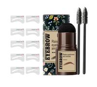 Eyebrow Stamp and Eyebrow Stencil Kit, Long Lasting Eyebrow Stencil with 10 Reusable Stencils Multifunctional Brow, Eyebrow Makeup All-Day Wear For Women, Girls，Light Brown