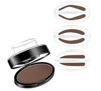 Eyebrow Stamp Kit 3 Shades Reusable Stamps Waterproof | 3-Second Application, Straight Arched Willow, Sweat-Resistant, Light/Dark Brown, Black Gray,(Straight eyebrows,C3)