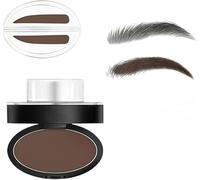 Eyebrow Stamp Powder, Waterproof Eyebrow Stamp Set with Smudge-Proof Powders & Stencil, Eyebrow Seal Stamp Powder, Beginner-Friendly Brow Defining Tool for Women (Straight-Dark brown)