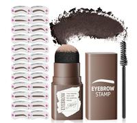 Eyebrow Stamp Stencil Kit - Eye Brow Stencil Kits with Eyebrow Blush, Long-lasting Waterproof & Smudge-Proof Eyebrow Shaping Kit with 24 Reusable Eyebrow Stencils for Perfect Brow (Black Brown)