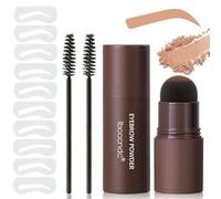 Eyebrow Stamp Stencil Kit - Hairline Root Cover up Powder Eye Brow Filler Powder Long Lasting Reusable Eyebrow Stencils Eyebrow Definer Makeup for Natural Brow (#Light Brown)