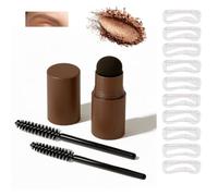 Eyebrow Stamp Stencil Kit, Waterproof Brow Powder with 10 Reusable Templates & 2 Brushes, Easy Eyebrow Shaping, Filling & Defining for Natural or Bold Brows (Light brown)