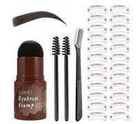 Eyebrow Stamp Waterproof, Brow Stamp Shaping Kit Eyebrow Definer,Long Lasting Eyebrow Makeup Tools with 24 Reusable Eyebrow Stencil,2 Eyebrow Brushes and Eyebrow Trimmer(Medium Brown)