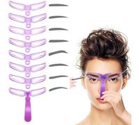 Eyebrow Stencil for Beginners, 8 Styles Eyebrow Shaper Kit with Eyebrow Brush and Brow Razor Trimmer, Reusable DIY Eyebrow Stencils Template