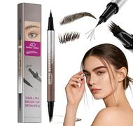 Eyebrow Stencil Kit, Eyebrow Pencil, 2-in-1 Waterproof Eyebrow Pencil with Angled Brush for Precise, Natural Hair-Like Strokes - Lasts All Day, Defined Shaping - Black Brown