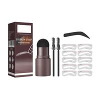 Eyebrow Stencil Kit, Eyebrow Stamp, Eye Brow Shaper with 10 Reusable Eyebrow Stencils & 2 Eyebrow Pen Brushes, Professional Waterproof Brow Powder Stamp, 3 in 1 Hairline Shadow Powder (Black, #03)