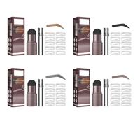 Eyebrow Stencil Kit, Eyebrow Stamp Stencil Kit for Beginners, Reusable and Washable Brow Stamp Shaping Kit, for Thin & Thick Brow, Waterproof And Long-lasting (4pc)