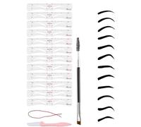 Eyebrow Stencil Shaper Kit,12 Pcs for Beginners Brush and Brow Razor Trimmer, Reusable DIY Eyebrow Stencils Template for 3 Minutes Makeup(with 1 Straps and 1 Eyebrow Razor Trimmer)