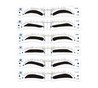 Eyebrow Stencil - Silicone 17x3.6cm | Beginner Brow Template Set Twelve Styles | Fashionable Shaping Guide Enabling Quick Application Men Boys Easy Grooming Reusable Cosmetic Tool Practice Daily Styli
