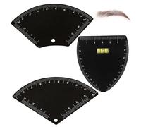 Eyebrow Stencils 3PCS Metal, Eyebrow Ruler and Mapping Tool with Measurement Scale for Perfect Symmetrical Brows Triangle Fan Arch Shapes
