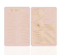 Eyebrow Tattoo Practice Skin Double Sides Permanent Makeup Silicone Training Skin Microblading Practice Fake Skin for Nano Ombre Eyebrow Tattoos (1pc Pink Pad with Golden Outline)