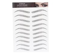 Eyebrow Tattoo Sticker, Hair-Like Authentic Eyebrows, Long Lasting Waterproof Natural False Eyebrows Makeup Sticker for Women Girls(BLACK-08)