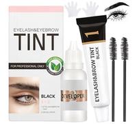 Eyebrow Tint Kit - Eyebrow and Eyelash Tint - Eye Brow Dye Kit - Lasts 6 Weeks, Waterproof - Fast & Easy to Use, with All Tools(Black)