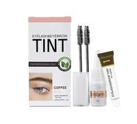 Eyebrow Tint Set - Portable Natural Eyebrow Dye Set,Semi Permanent Brow Tinting Color Long-Lasting Lash and Brow Tint for Women Girls Eyebrow Salon Home Use Tongfeng