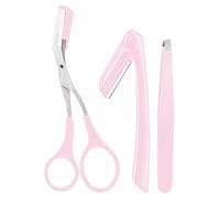 Eyebrow Trimmer Scissors | Eyebrow Scissors With Comb - Tweezers With Eyelash Brush - Hair Remover Scissors With Tweezers - 3 /Set Eye Brow Scissors For Women - Non Slip Face Hair Removal Tool