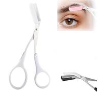 Eyebrow Trimmer Scissors with Comb, 2 in 1 Eyebrow Trimmer for Men and Women (White)