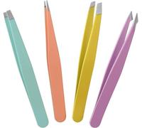 Eyebrow Tweezers- Precision Splinter, Blackhead, Tick and Facial Hair Remover - Professional, Stainless Steel, Slanted Ingrown Hair Tweezers