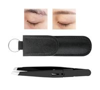 Eyebrow Tweezers, Stainless Steel Slanted Tweezers for Facial Hair Removal, Beauty Grooming Tool, Brows Lashes Face, Travel Purse Accessory for Women and Men, Professional Plucking Tool