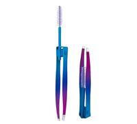 Eyebrow Tweezers with Brush, Tweezers for Facial Hair, Women, 2 in 1 Stainless Steel Eyebrow Clip with Brush, Ingrown Hair Removal, Double Eyelids, False Eyelashes