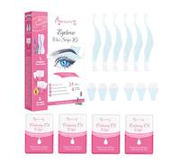 Eyebrow Wax Strips Kit Facial Wax Strips Hair Removal Eyebrow Shaper at Home Waxing 24 Strips 4 Calming Oil Wipes for Sensitive All Skin Types Women for Sensitive All Skin Types Women lavender