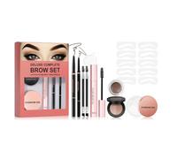 Eyebrows Stamp Stencil Kits Waterproof Eye Brow Stamping and Shaping Kits Reusable Eyebrows Stencils,Brow Pencil,Brush