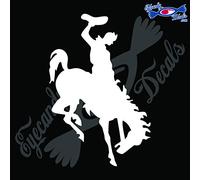 Eyecandy Decals Bucking Bronco Horse Rodeo 6" Decal Sticker White