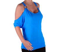 EyeCatch - Belladonna Womens Draped Off-The-Shoulder Tunic Top Turquoise Size M-L 12-14