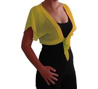 EyeCatch - Dixie Womens Crepe Short Bolero Shrug Wrap Cardi One Size Yellow