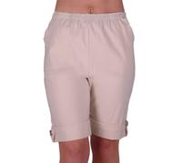 EyeCatch - ETA Womens Elasticized Flexi Stretch Ladies Shorts Plus Sizes Beige Size 12