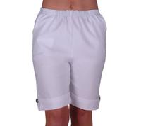 EyeCatch - ETA Womens Elasticized Flexi Stretch Ladies Shorts Plus Sizes White Size 12