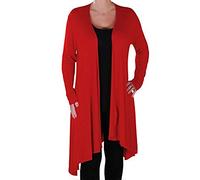 Eyecatch Plus - Della Asymmetric Ladies Casual Waterfall Cardi Womens Jersey Shrug Wrap Open Cardigan