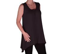EyeCatch Plus - Lyra Womens Uneven Hem Longline Ladies Vest Top Black Size 26-28